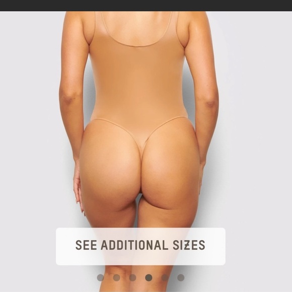 🤎SKIMS WET JERSEY TANK BODYSUIT IN OCHRE L - Picture 3 of 7